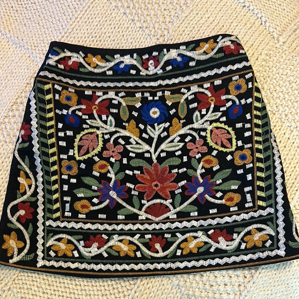 Boohoo Embroidered Floral Skirt - Multicolor